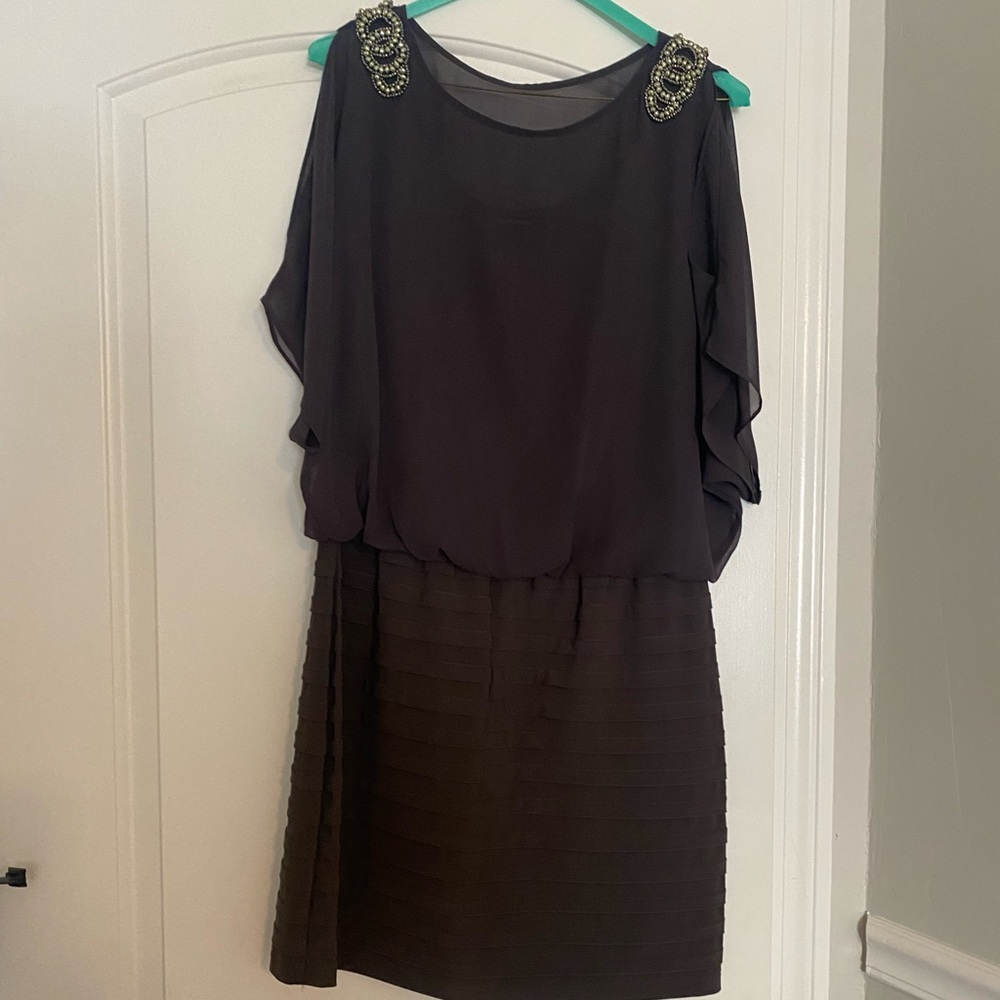 R&M Richards charcoal gray dress
